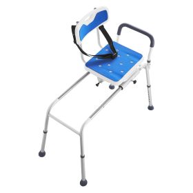 VEVOR Sliding Tub Transfer Bench with 360 Degree Swivel Seat, Height Adjustable Bathtub Transfer Bench with Armrest & Safety Belt