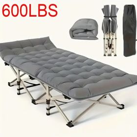 75 Inch Heavy Duty Folding Camping Cot with Flip Mattress Portable Guest Bed with Carry Bag 600 lbs Capacity for Adults and Teens Ideal for Trave