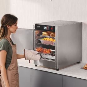 Hot Box Food Warmer 4-Tier Concession Warming Cabinet With Water Tray For Pizza (Option: Silver)
