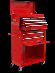 High Capacity Rolling Tool Box With Wheels And Drawers, 8 Drawer Tool Storage Cabinet (Option: Red)