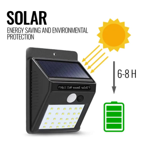 Motion Sensor Light Outdoor Solar Powered Security Lights 10 LED Wireless Flood (Option: Black)